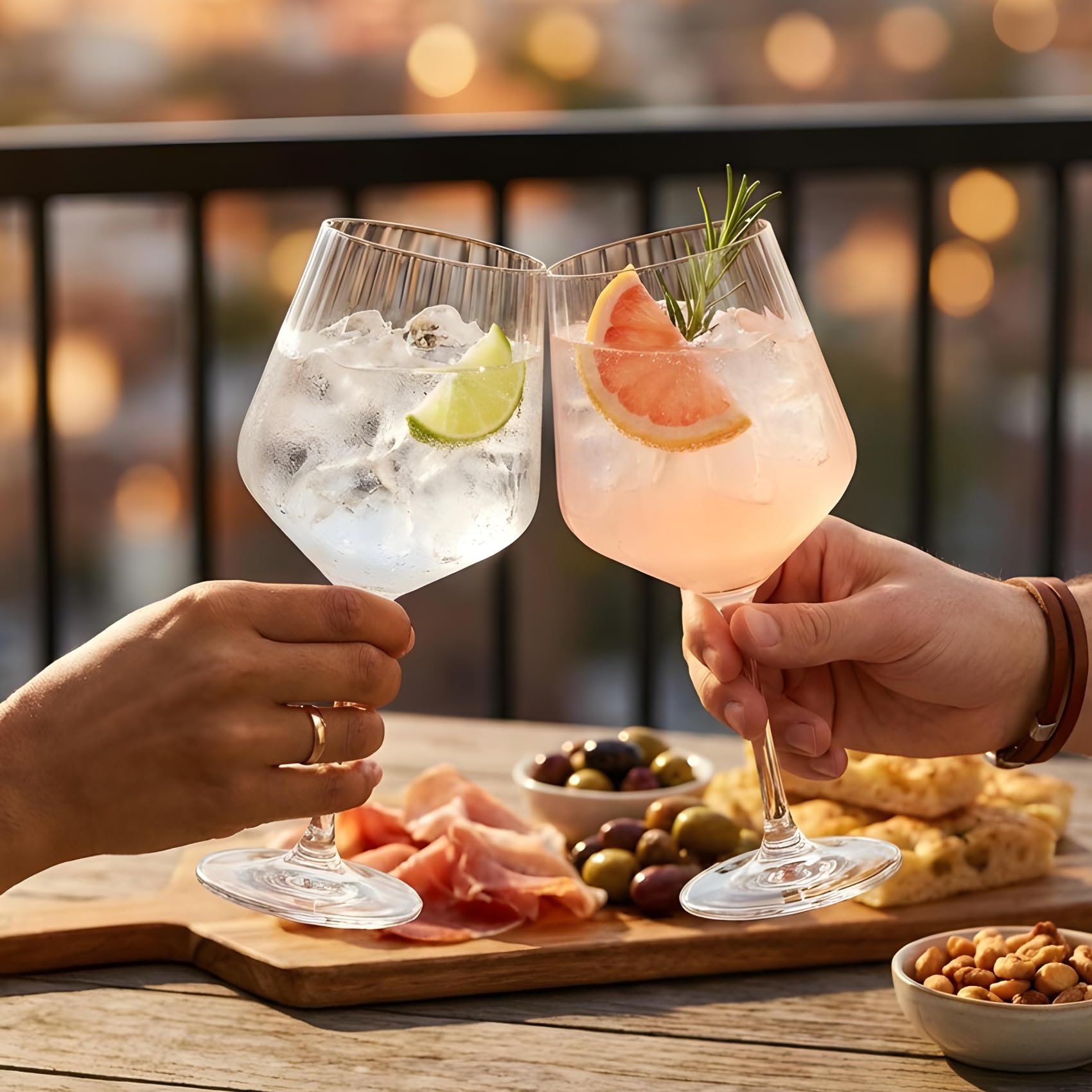 Bicchieri Gin Tonic, 4pz, 57cl, vetro, cristallino, resistente, Aperitivo, Cocktail