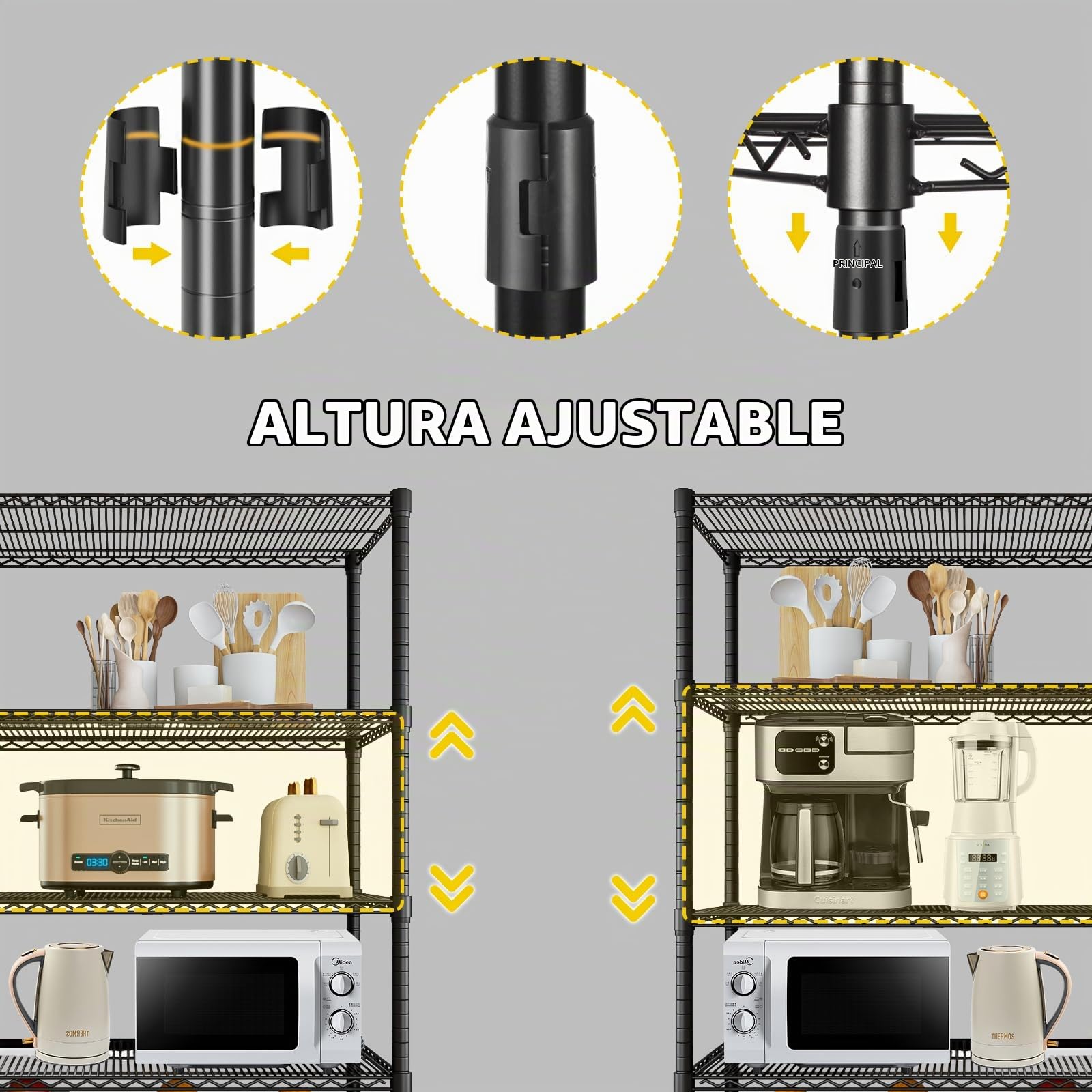 Estantería Metálica Ajustable de 5 Niveles con Ruedas | Para garaje o trastero, Negro, 182,9 × 91,3 × 45,7 cm, Gran capacidad de almacenamiento