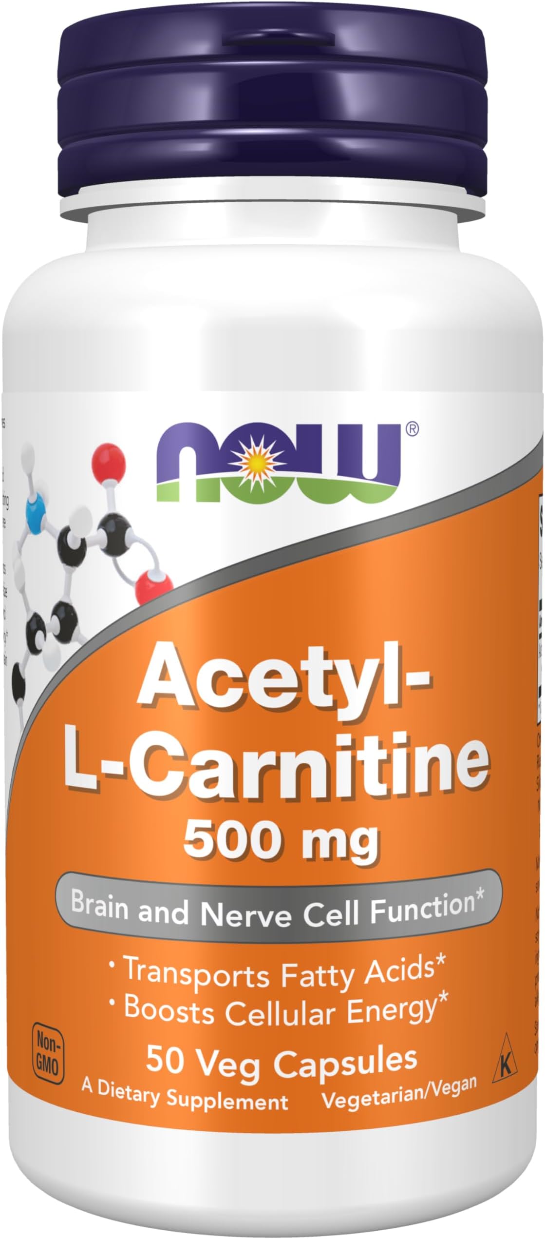 Now Supplements, Acetyl-L Carnitine 500 mg, Amino Acid, 50 Veg Capsules