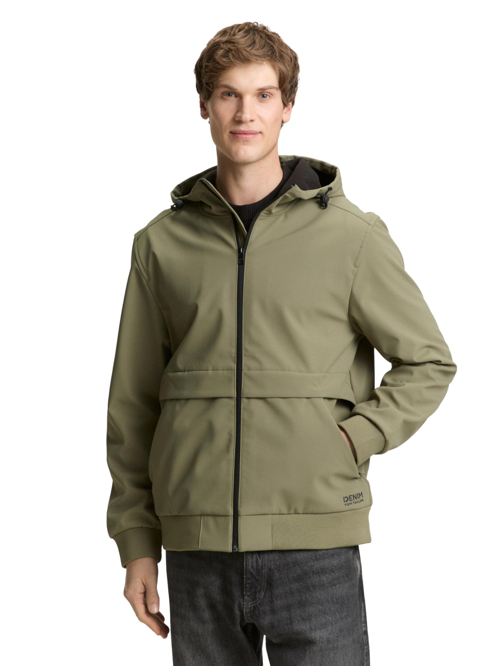 TOM TAILOR Denim Herren Softshell-Jacke mit Kapuze