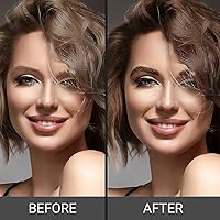 Vista 49 de MinaiBrow Polvo de tinte natural para cejas marrón medio Kit de tinte instantáneo a prueba de manchas con cepillo en ángulo dúo