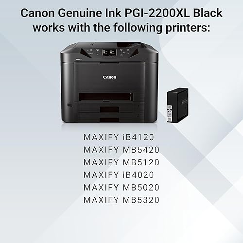 Miniatura 7 de Canon PGI-2200XL Depósito de tinta negra de pigmento genuino, compatible con impresoras IB4120, MB5420, MB5120, IB4020, MB5020 y MB5320 (opcional)