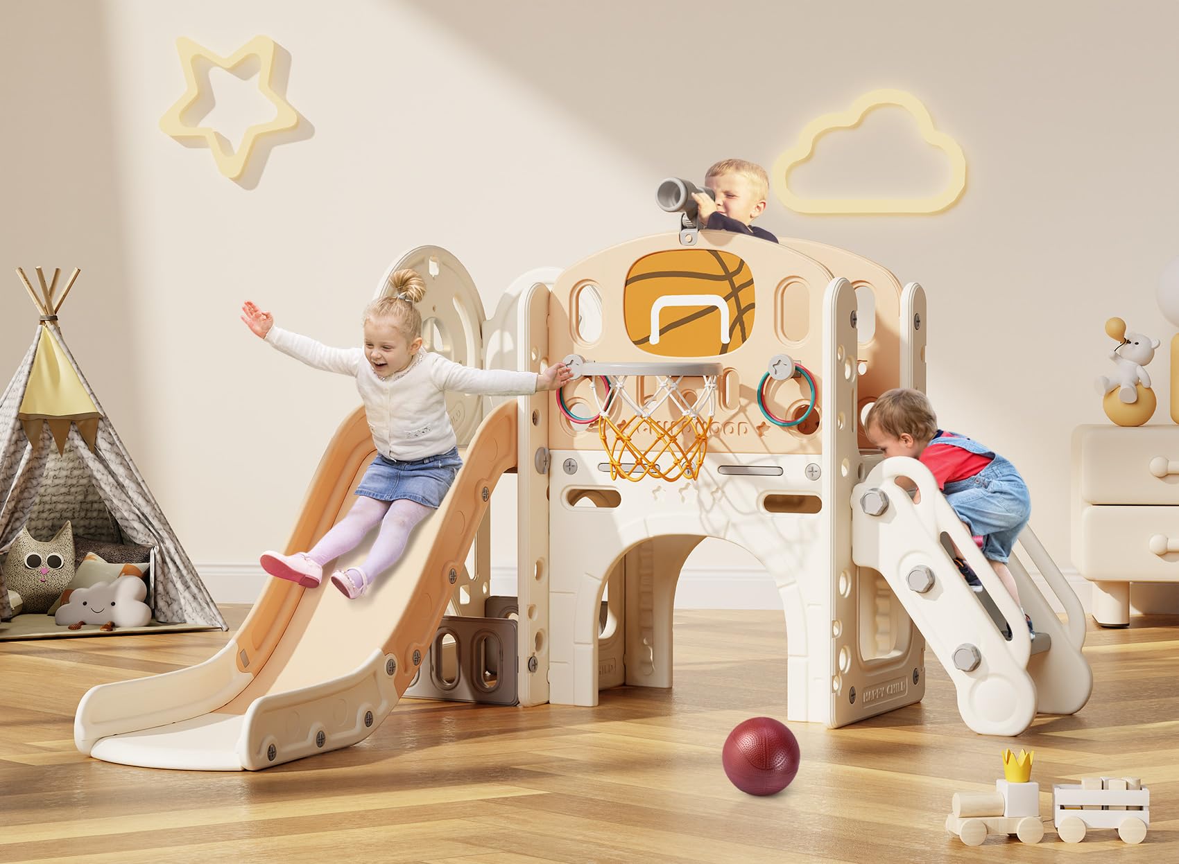 BIERUM 9-in-1 Toddler Slide Playset