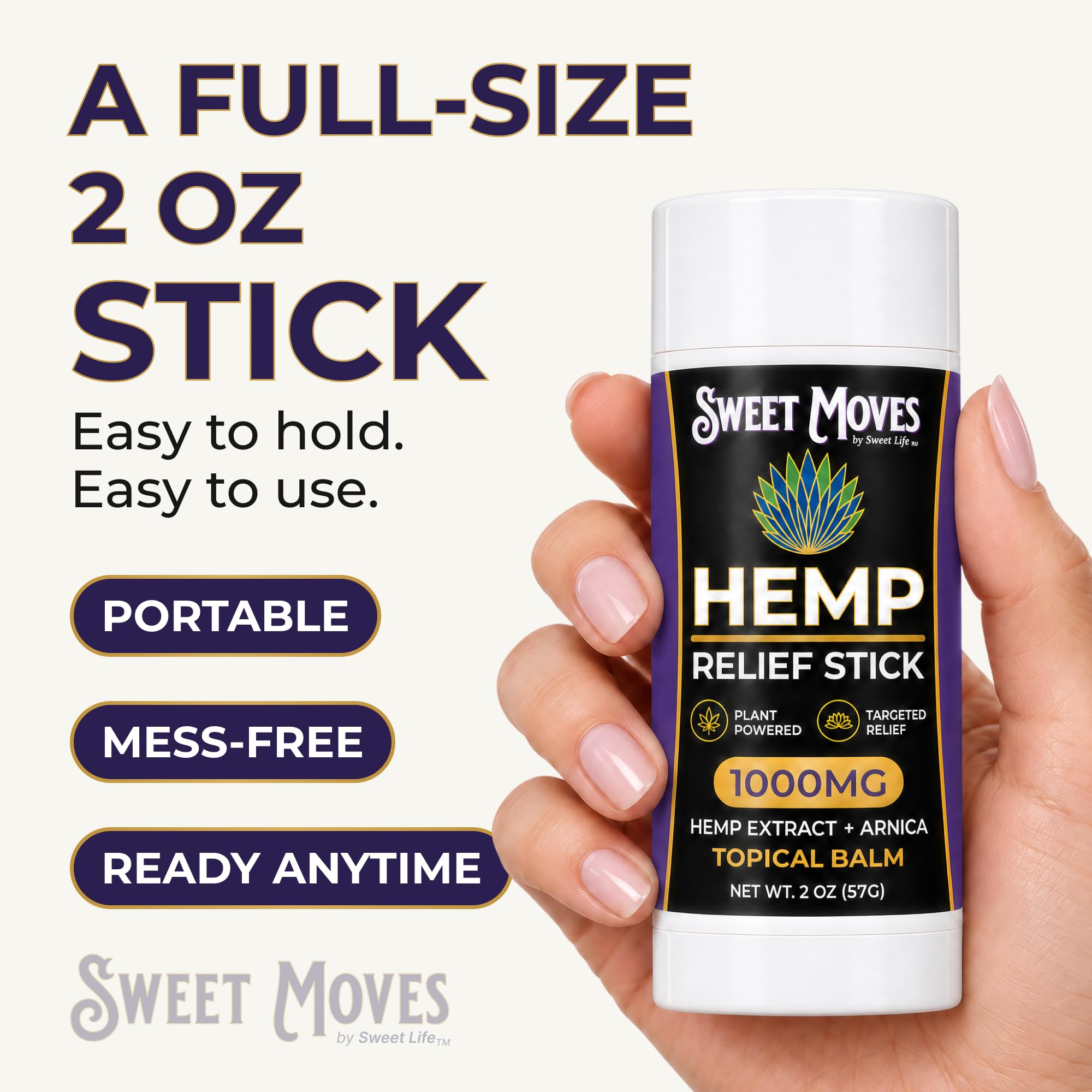 Sweet Life Hemp Balm Stick, Arnica Muscle & Joint Pain Relief Rub, 1000mg — Amazon image 5