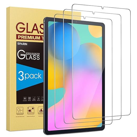 SPARIN [3-Pack] Screen Protector Compatible with Samsung Galaxy Tab S6 Lite 10.4 Inch, 9H Hardness Tempered Glass with S Pen Compatible, Scratch Resistant,Bubble Free