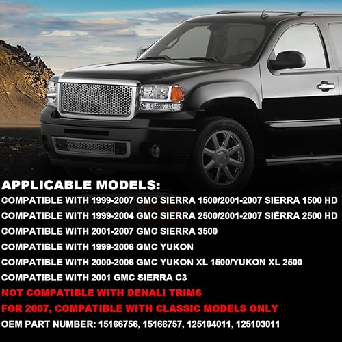 Miniatura 8 de PIT66 Faros delanteros LED DRL BAR, compatibles con GMC Sierra 15002001-2007 GMC Sierra 1500HD 2500HD 2500HD 35001999-2004 GMC Sierra 250099-06 GMC