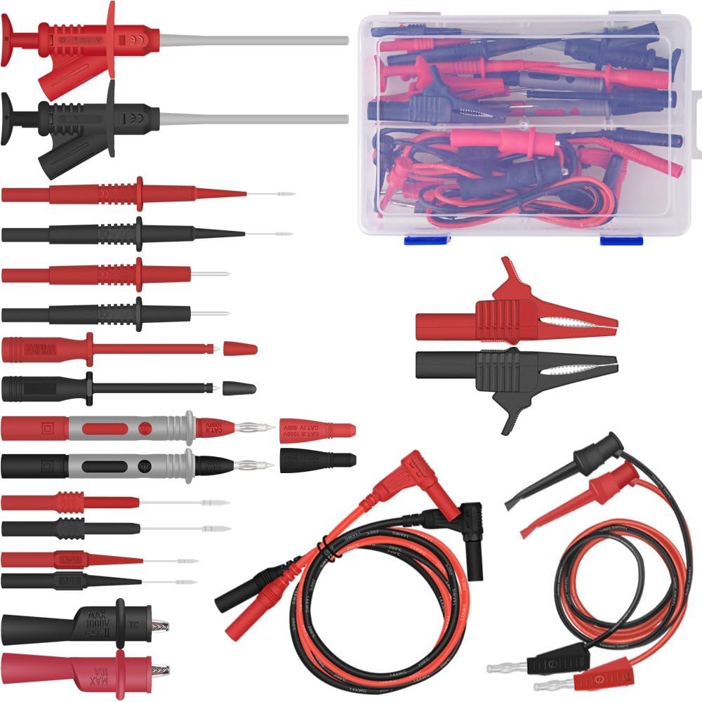 22 in 1 Multimeter Test Leads Set with Electrical Alligator Clips and Soft Silicone Probes