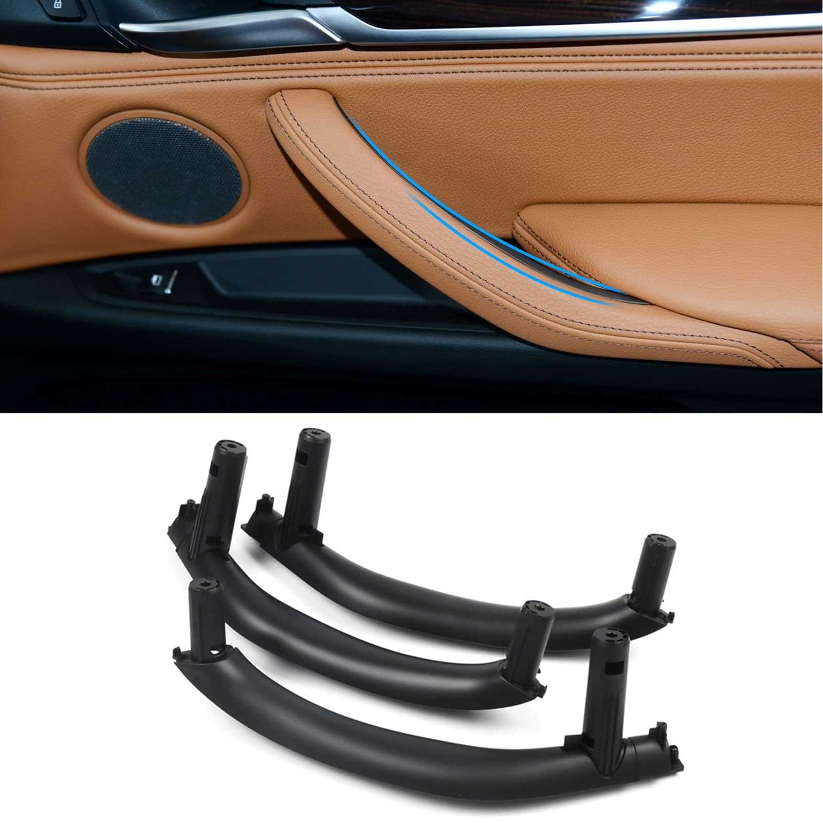 3 pezzi compatibili con maniglia per porta interna X5 F15 F85 (2014-2018) Maniglia X6 F16 F86 (2015-2018) Sinistra + Destra Nero