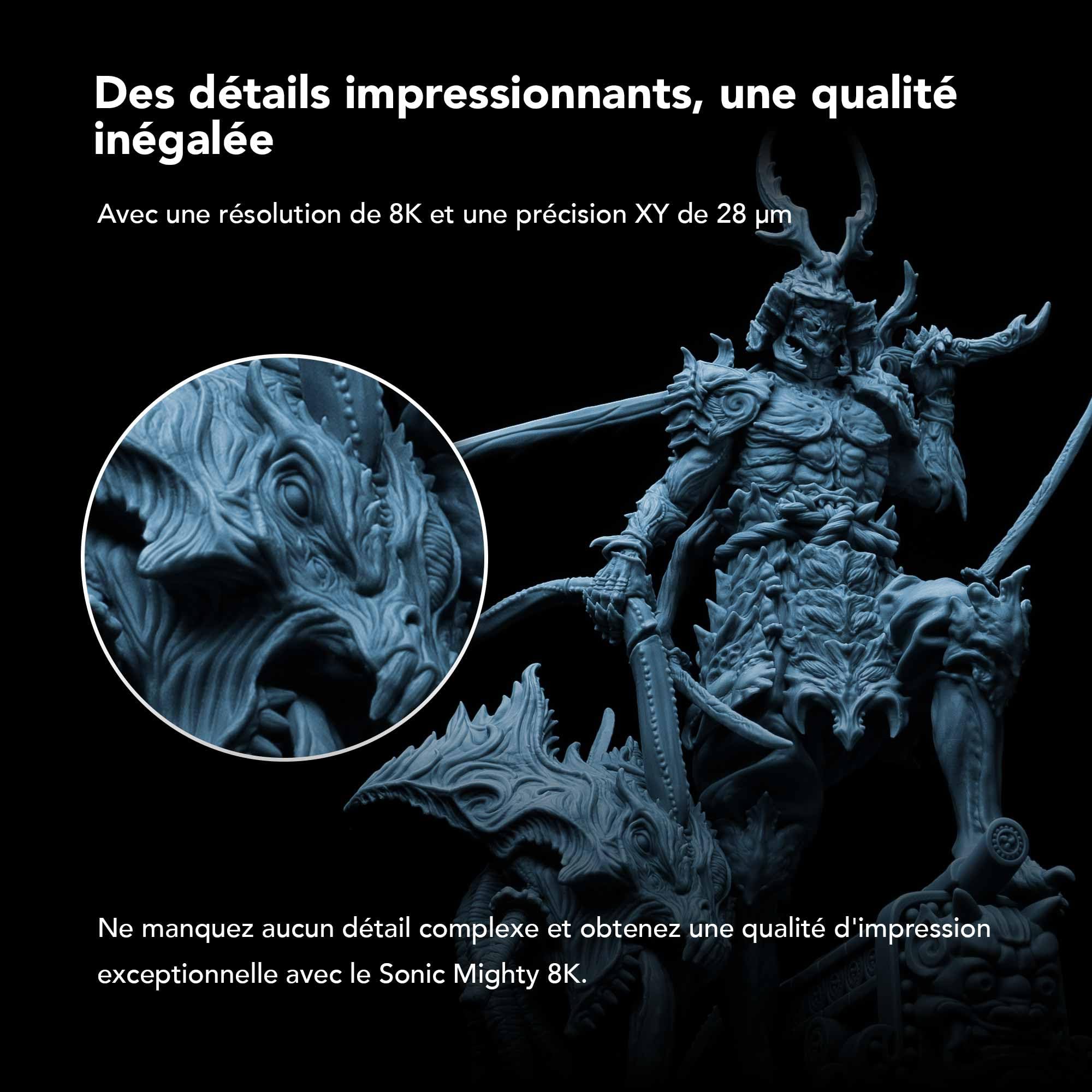 Phrozen Sonic Mighty 8K Drukarka 3D z żywicy | Wysoka dokładność monochromatyczny 8K 10-calowy ekran LCD | 405 nm UV fotopolimeryzacja żywicy | Duży rozmiar druku 218x123x235 mm