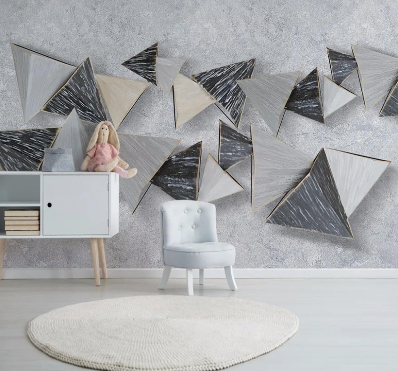 Sculpture Abstract Art Space Geometry 3D Wallpaper Easy Install Feature Office Living Room Sofa Bedroom TV Background Wall Decoration-350cm×256cm