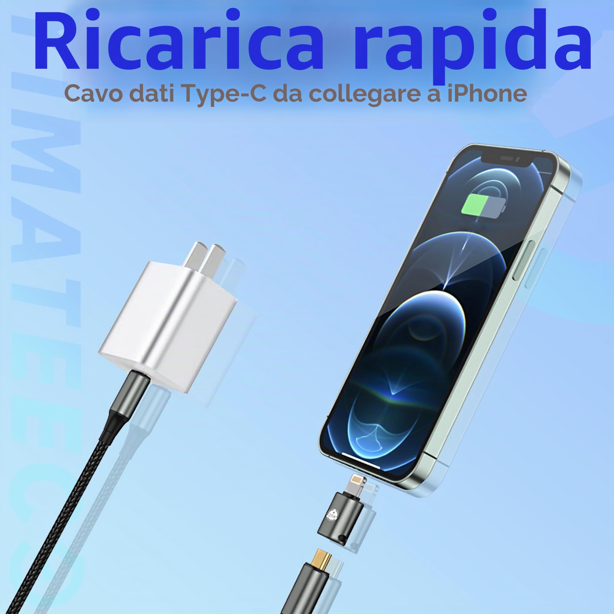 Adattatore da USB C a Lightning, da USB-C femmina a Lightning maschio, supporta la ricarica rapida PD da 20 W, adatto per iPhone 14/13/12/iPad, non adatto per OTG (verde scuro, 2 scatole)