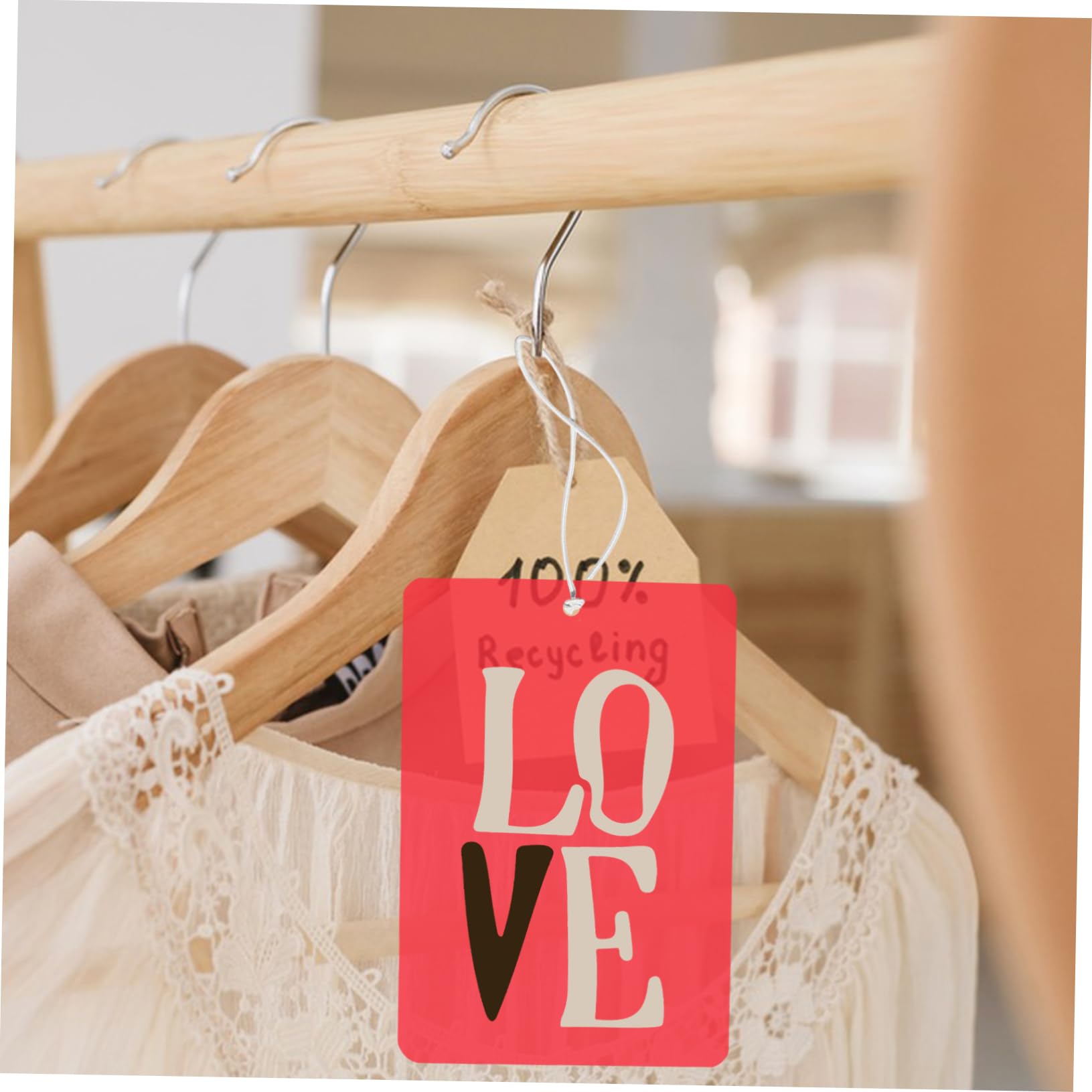 Homoyoyo 100pcs Supermarket Tags Large Bright Plastic Retail Store Adhesive Labels