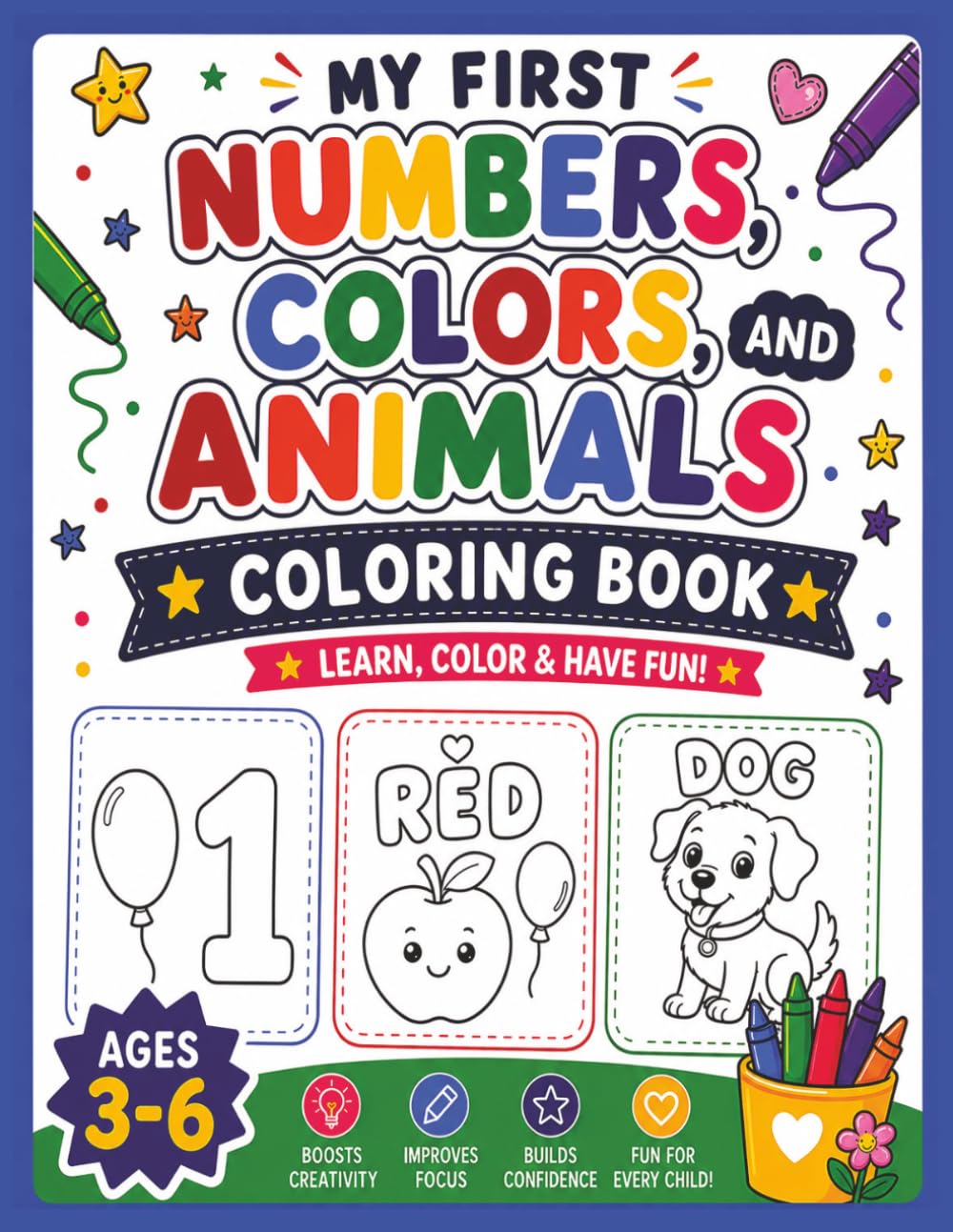My First Numbers, Colors and Animals Coloring Book
