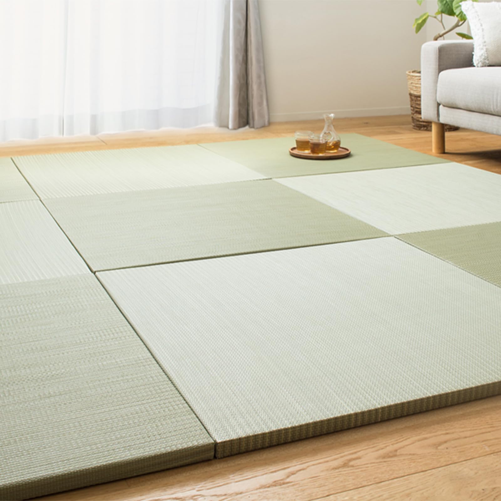 Amazon｜置き畳 ユニット畳 82×82cm 厚さ25mm 【6枚セット】 半畳 6畳