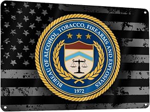 US Bureau of Alcohol Tobacco and Firearms ATF Clearly Visible Metal Information Signage 12x8in