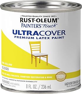 Rust-Oleum 1945730 Painter's Touch Latex Paint, Half Pint, Gloss Sun Yel...