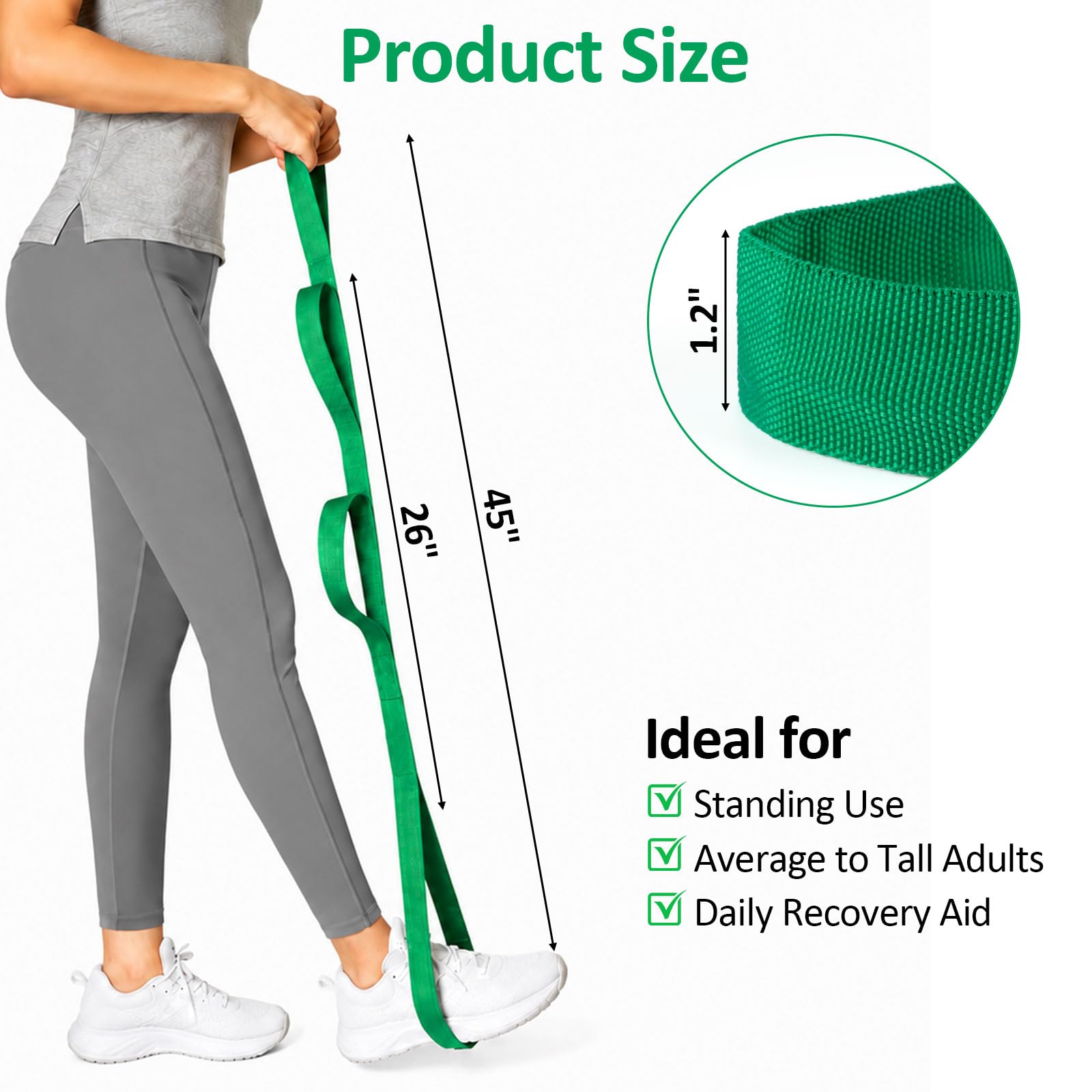 45" Leg Lifter Strap After Knee Surgery Hip Replacement with Multi Loops — Amazon image 2