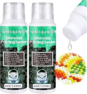 2 Pack Diamond Painting Sealer 5D Diamond Painting Glue, Diamond Art Glue Sealer for Shine Effect & Permanent Hold, Sealer...