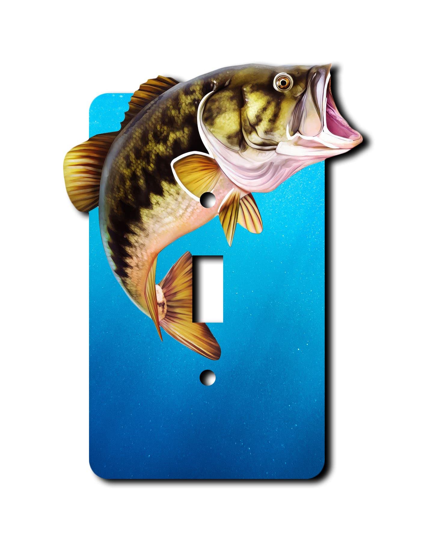 Jumping Bass Fishing Decorative Acrylic Electrical Cover - Single Light Switch