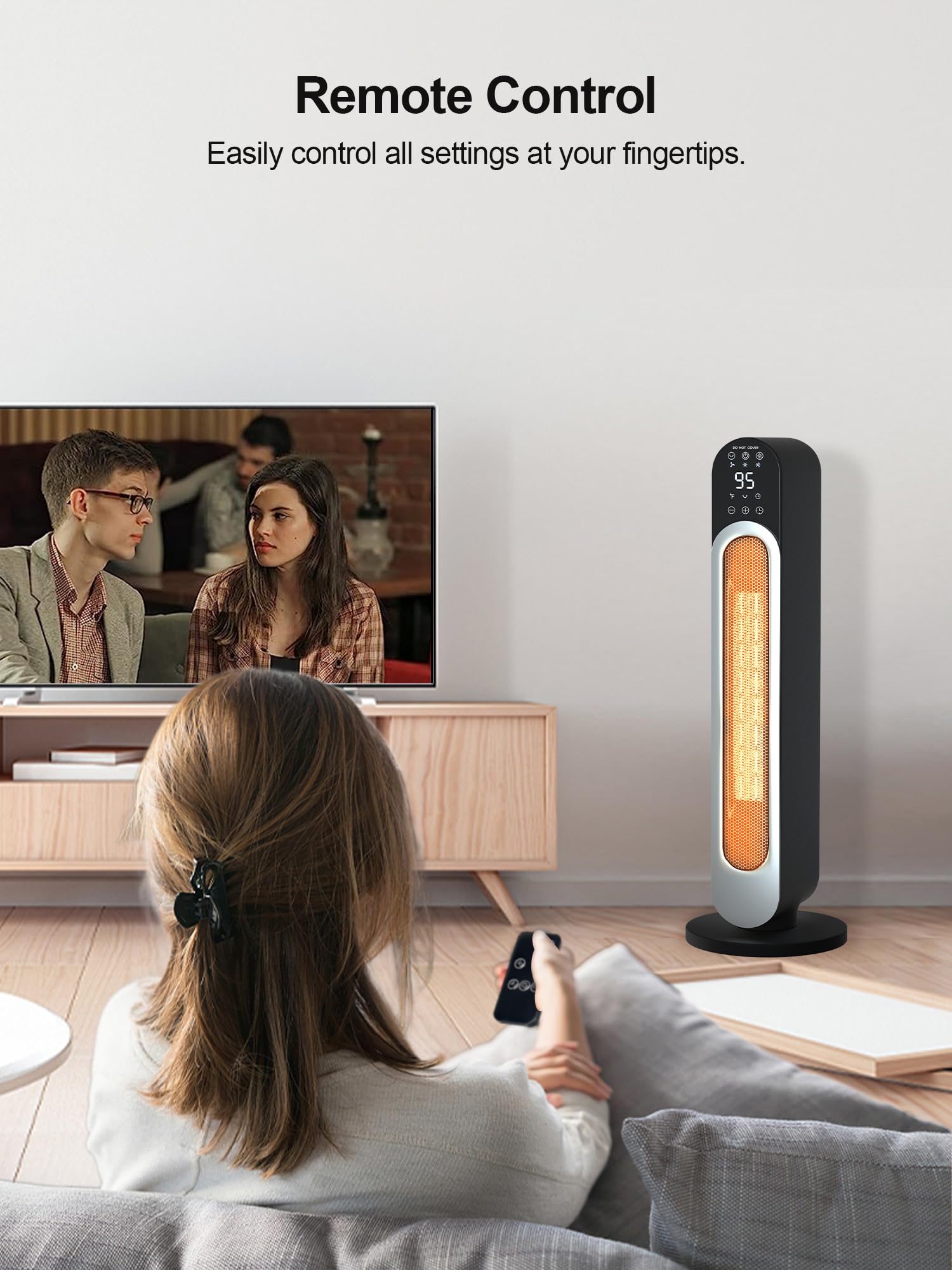 Amazon.com: Space Heater Large Room, 29'' Ceramic Tower Heaters with  Remote, Adjustable Thermostat, Overheating u0026 Tip-over Protection, 1-12H  Timer, Portable Electric Heater for Home, Office, Indoor use : Home u0026  Kitchen
