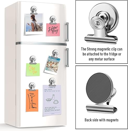 Vista 16 de FINDMAG Paquete de 12 clips magnéticos para colgar fotos y mostrar fotos, ideal para refrigerador, exhibición de fotos de graduación y soportes