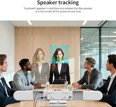 4K USB Video Conference System, 120Wide Angle Camera, 6x Noise-reducing Mics, 2x 10W Hi-fi Speaker for Small & Medium Conference Rooms, Auto Framing & Tracking for PC Meetings, Microsoft Teams & Zoom