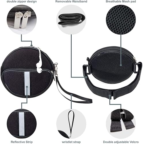 Miniatura 6 de Soporte portátil para reproductor de CD con funda de CD, riñonera resistente al agua con correa para la muñeca para mujeres y hombres (6.5