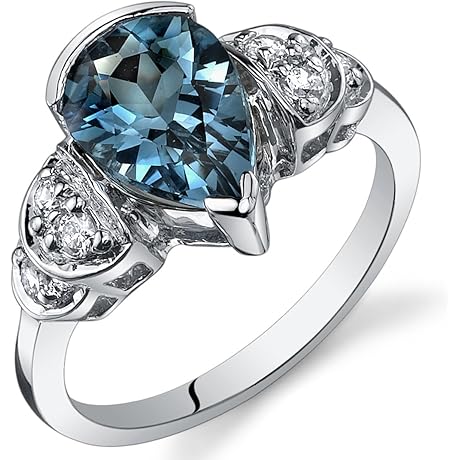Pear Cut London Blue Topaz Ring