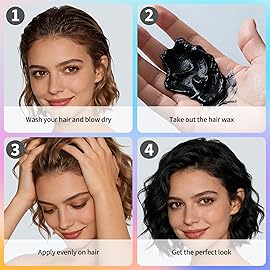 Black Temporary Hair Color,Natural Hair Color Wax,Hair Wax Color Spray 4.23 Ounces, Hair Dye Pomades for Christmas Parties,Role Playing and Halloween (Black)