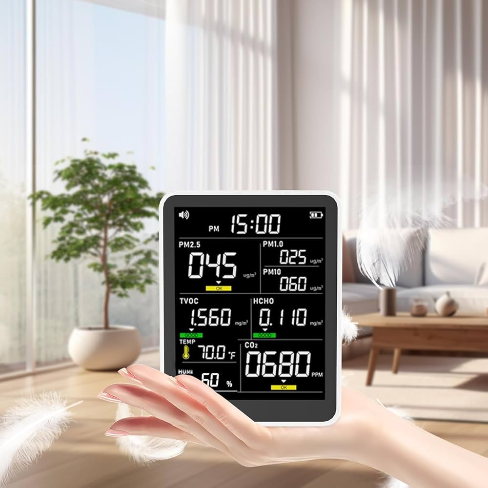 温度湿度co2 pm2.5お手軽モニター Amazon.co.jp: 9-in-1 プロフェッショナル室内空気質モニター