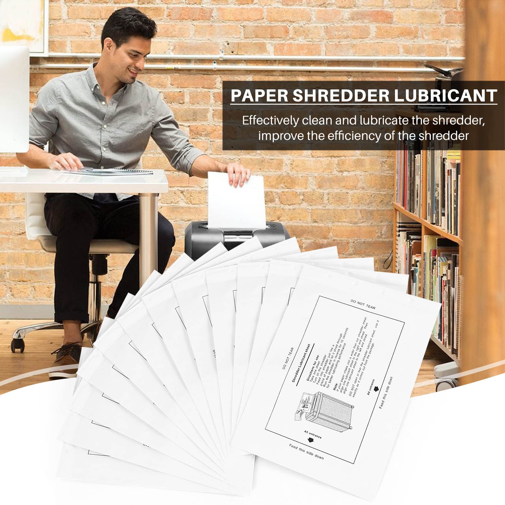 Lot de 12 déchiqueteuses de papier - Lubrifiant - Papier portable - Type d' de lubrification