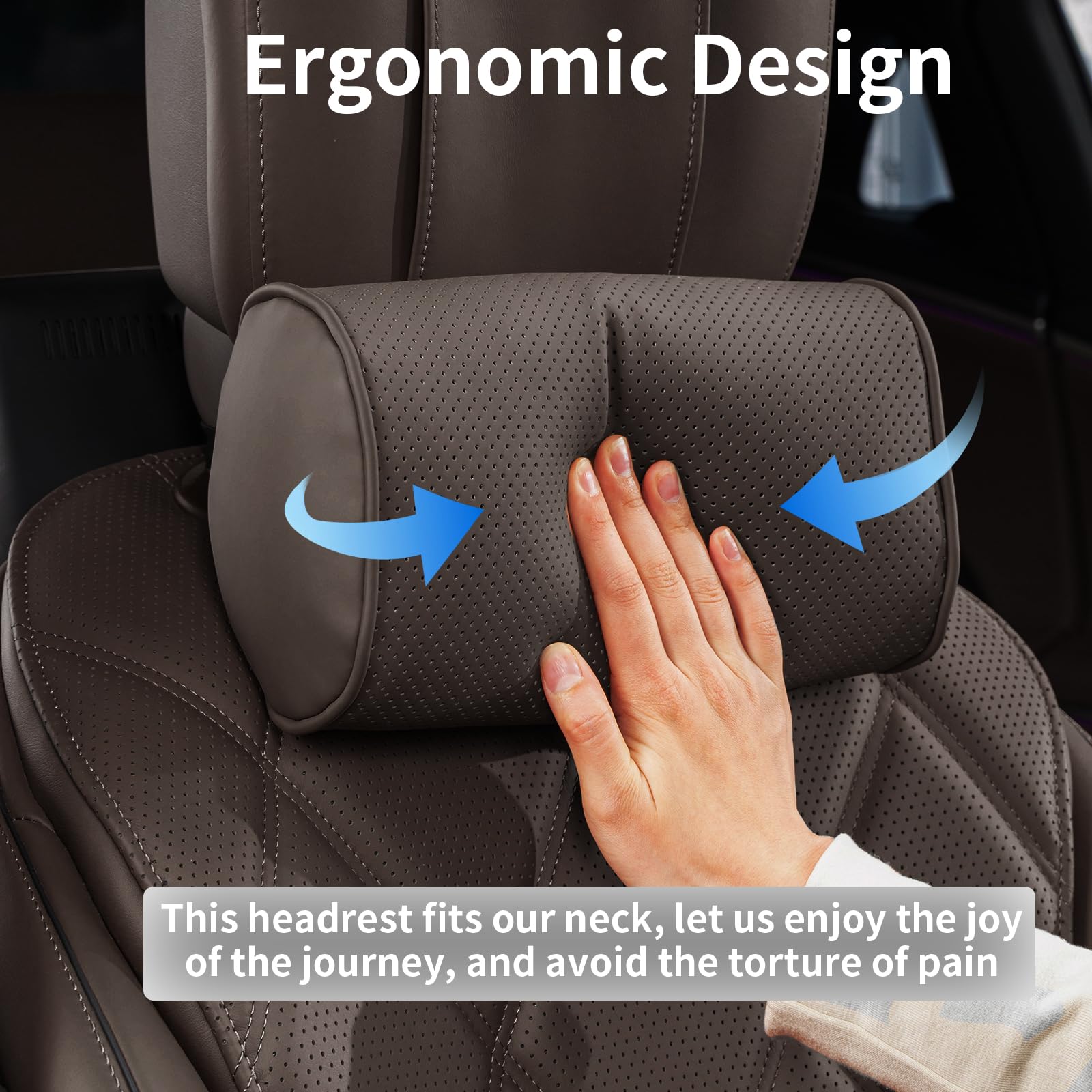 Poggiatesta Auto Cuscino, Supporto Testa per Seggiolino Auto, Cuscino da Collo con Memory Foam, Uso Universale in Auto/Casa/Ufficio