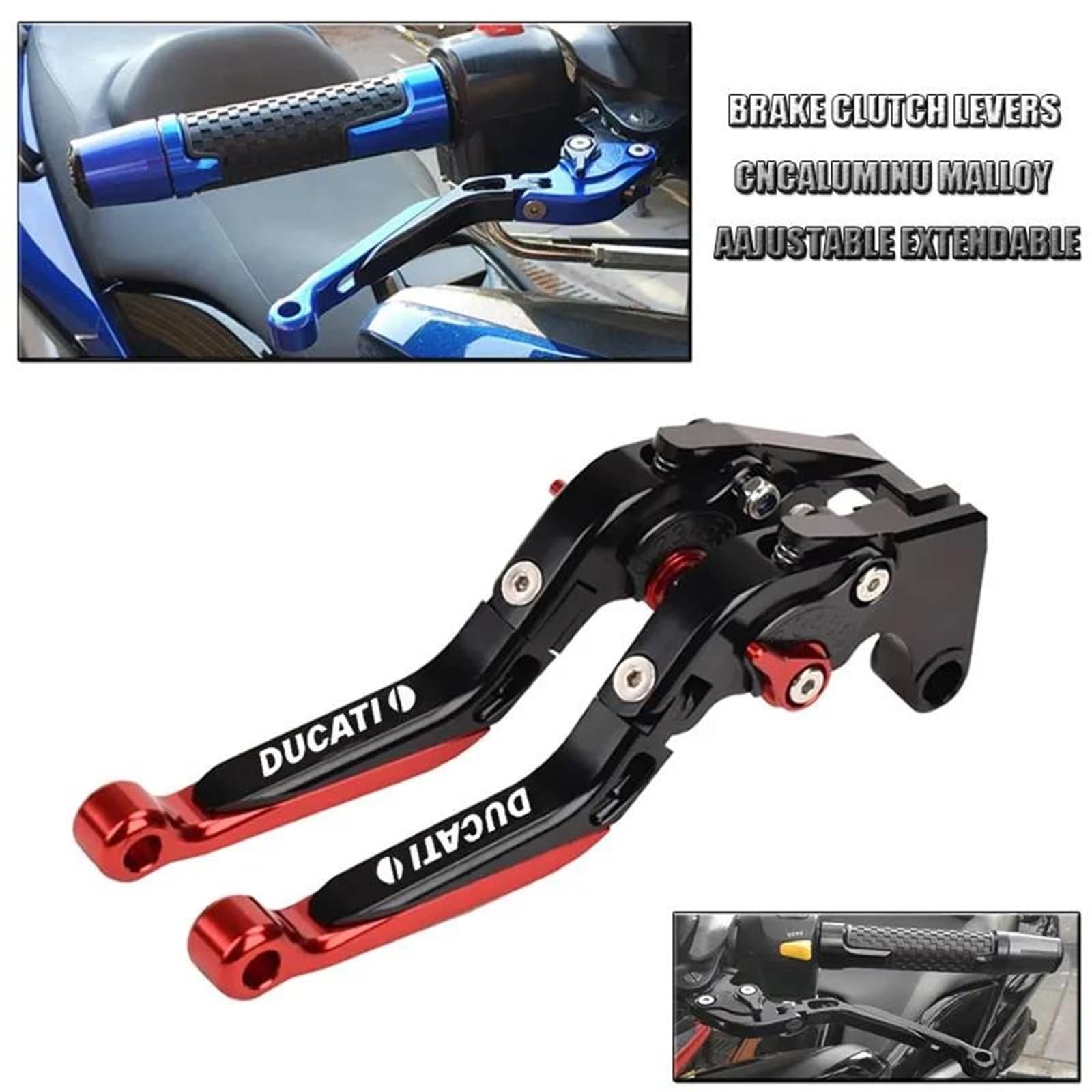 Per DUCATI MONSTER 696 796 695 620 400 Moto CNC Pieghevole Allungabile Moto Freni Leve Frizione Leve(WITH LOGO P1)