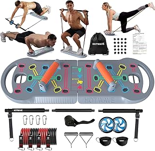 HOTWAVE Push Up Board Fitness, Portable Foldable 20 in 1 Push Up Bar at Home Gym, Pushup Handles for Floor. Professional Strength Training Equipment For Man and Women