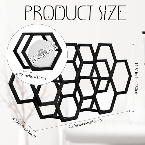 Miniatura 2 de Soporte de papel higiénico de panal de abeja, soporte para 7 rollos, moderno soporte flotante de papel higiénico de panal de abeja, estantes