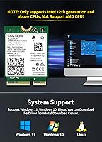 Vista 5 de Tarjeta WiFi 7 Intel BE200 NGW, Bluetooth 5.4, 5800Mbps M.2/NGFF, compatible con Windows 10/11 (64bit), Linux, no compatible con AMD, solo