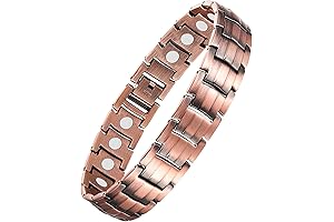 Feraco Pure Copper Men's Arthritis Bracelet: Magnetic Therapy, Adjustable Fit, Copper Jewelry
