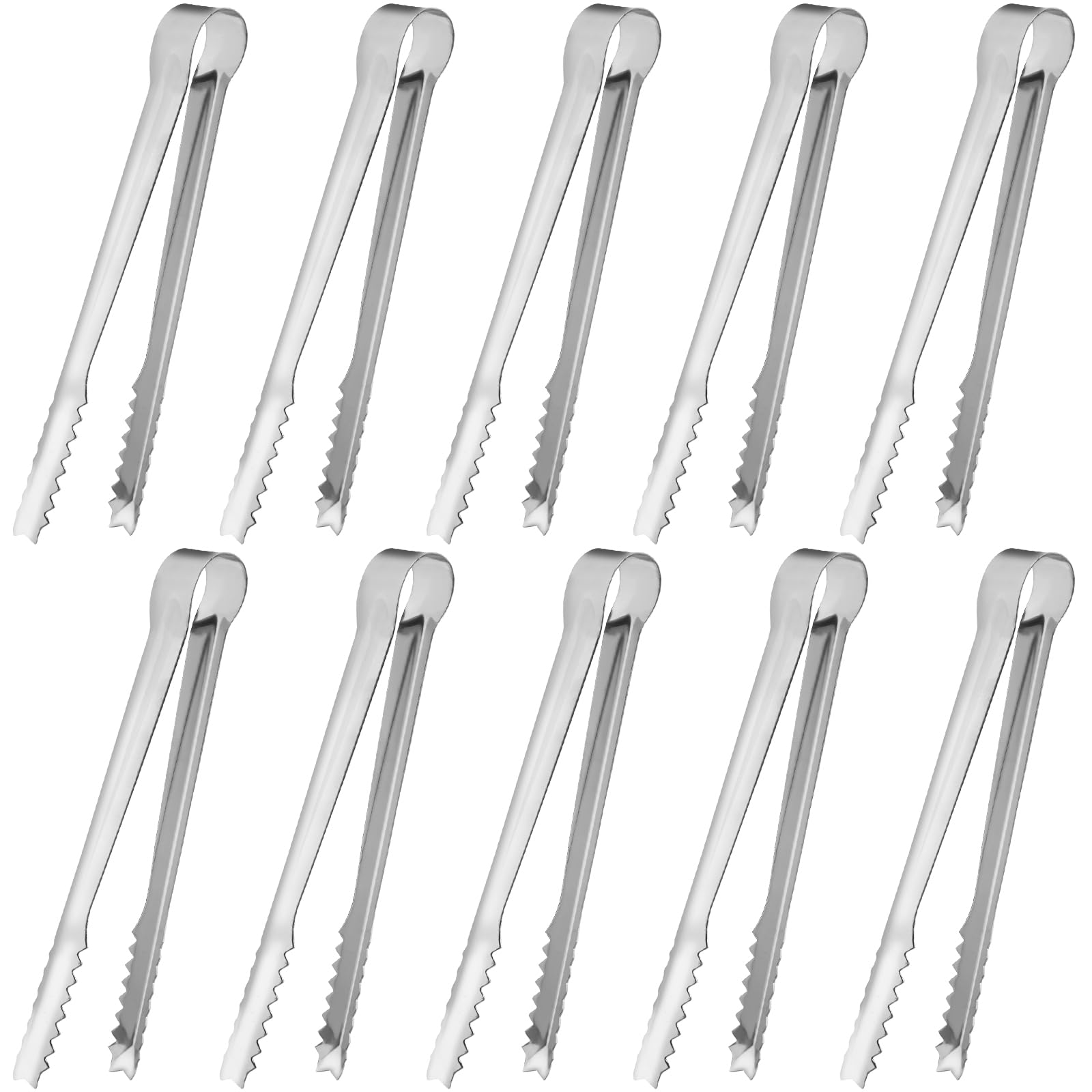 Pinces à Sucre Mini - 4 Pièces - Acier Inoxydable - Poignée Silicone - Pour Bar, Cuisine