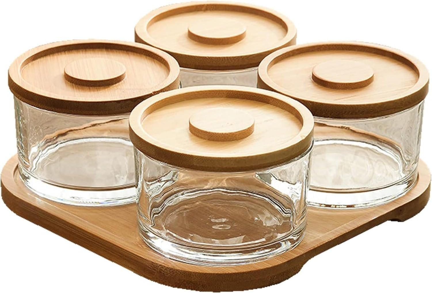 Chip-Dip-Set 9,5 oz mit Schalen und Deckeln, 4 Slots, 4 Slots