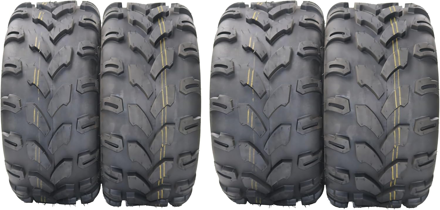 Set of 4 ATV/UTV Tires 18x7-8 Front ＆ 18x7-8 Rear, 4PR Tubeless - All Terrain ATV UTV Off-Road Tires.
