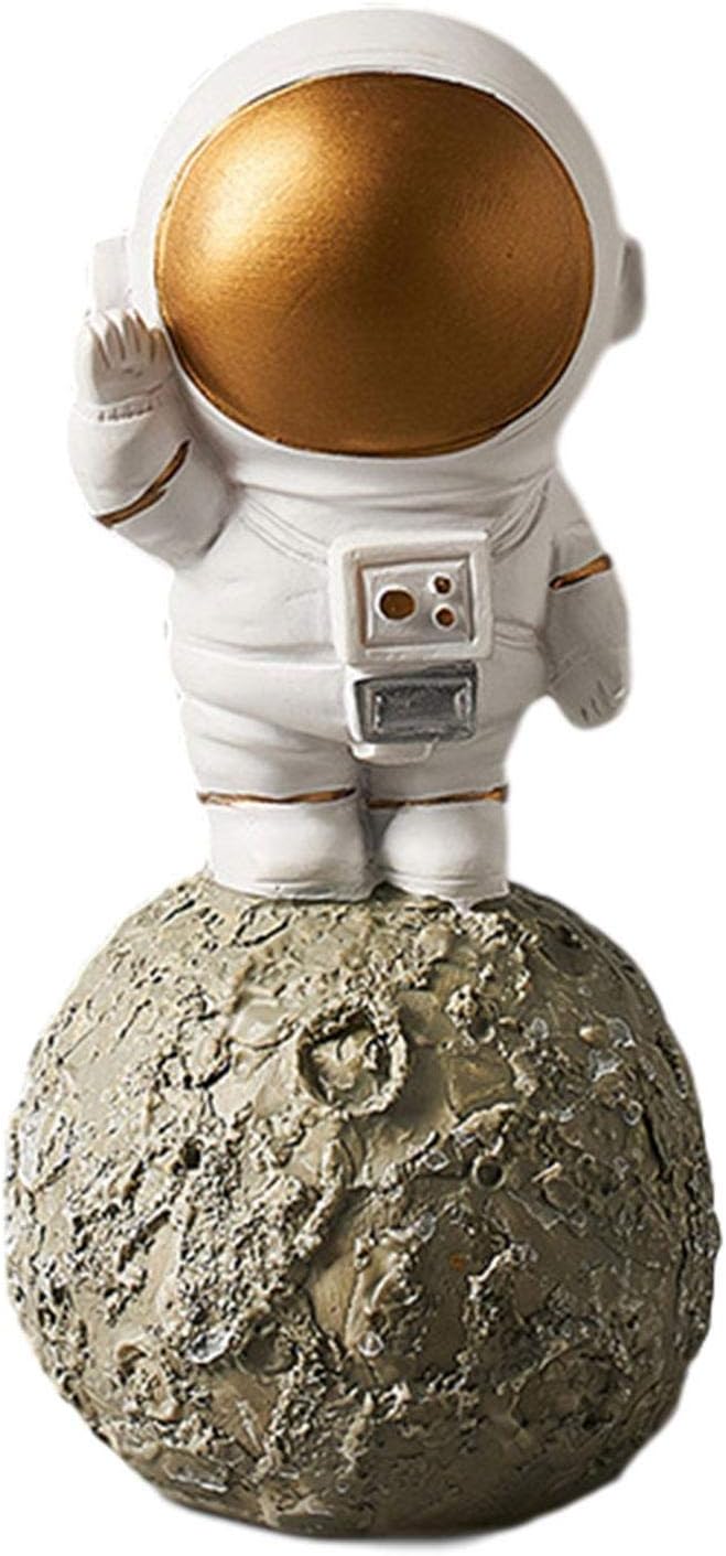 Resine Astronaute Figurine Decor Espace Astronaute Sur Le Theme Action Figure Statue Garcons Bureau Decoration Mini Mignon Spaceman Modele Sculpture Artisanat Pour Baby Shower Spaceman Statue Decoration De La Maison Cuisine Et