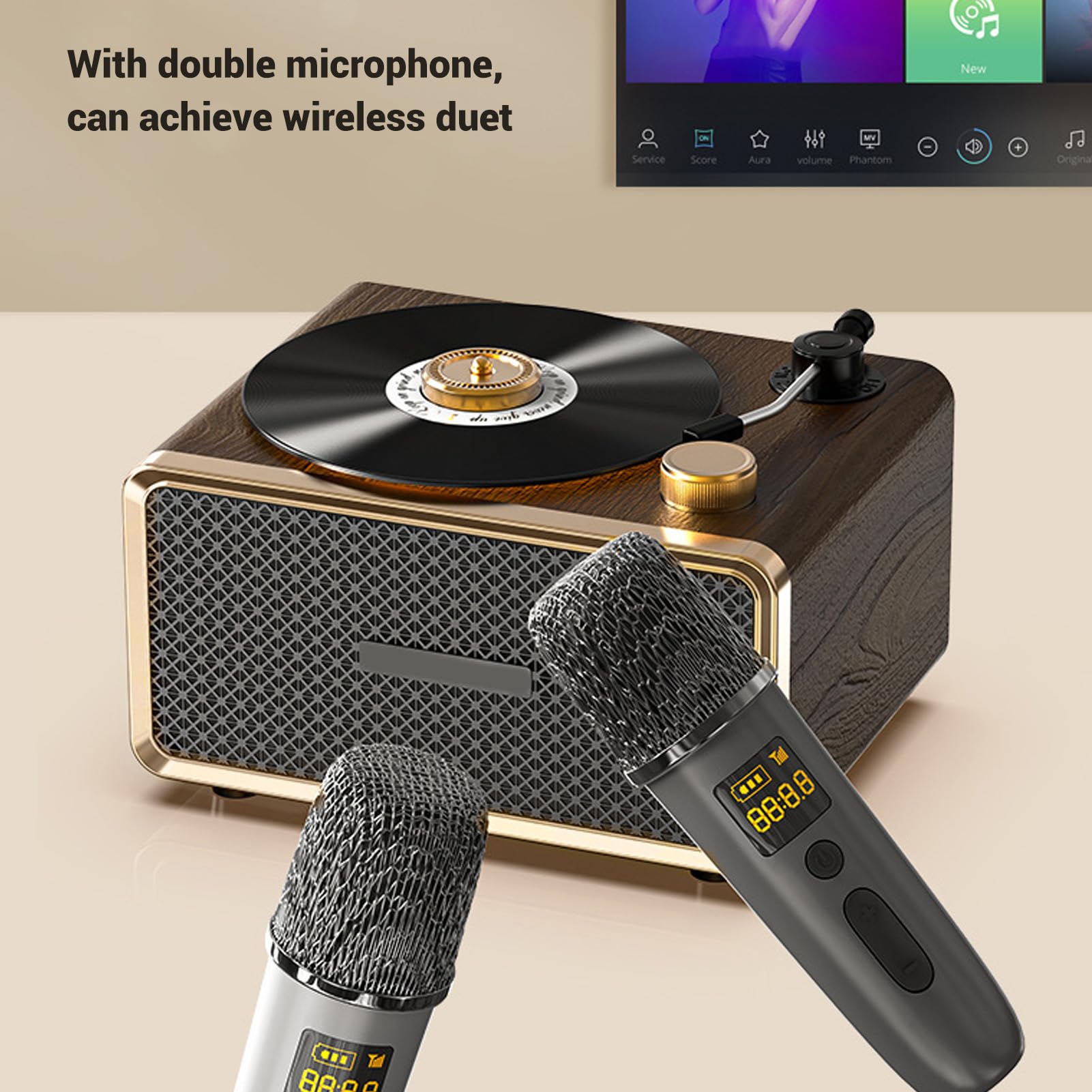 Retro Głośnik Bluetooth, Drewniany Dźwięk Ciepłe żółte światło Przenośny Głośnik Bluetooth Szybkie ładowanie Przenośny Głośnik w Stylu Vintage do Domowej Sypialni na Zewnątrz