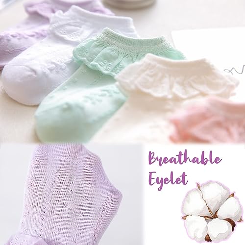 Miniatura 5 de Calcetines de encaje para bebé niña, con ojales, 2356 pares de calcetines de princesa para recién nacidos, niños pequeños