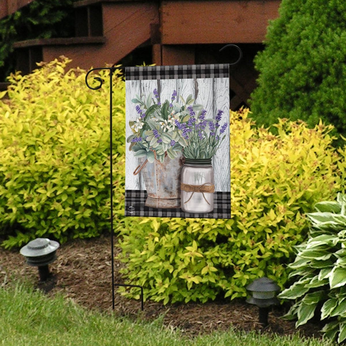 Rustic Lavender and Greenery Outdoor Garden Flag