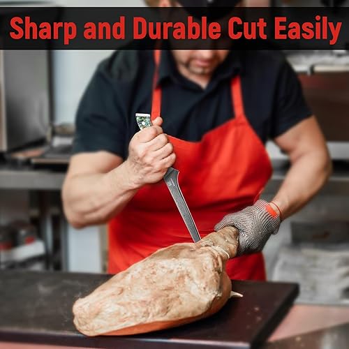 Miniatura 2 de KEIZOKU Cuchillo de corte profesional japonés de 6 pulgadas, diseño de martillo forjado de acero de Damasco 10Cr15MOV y mango de concha de abulón