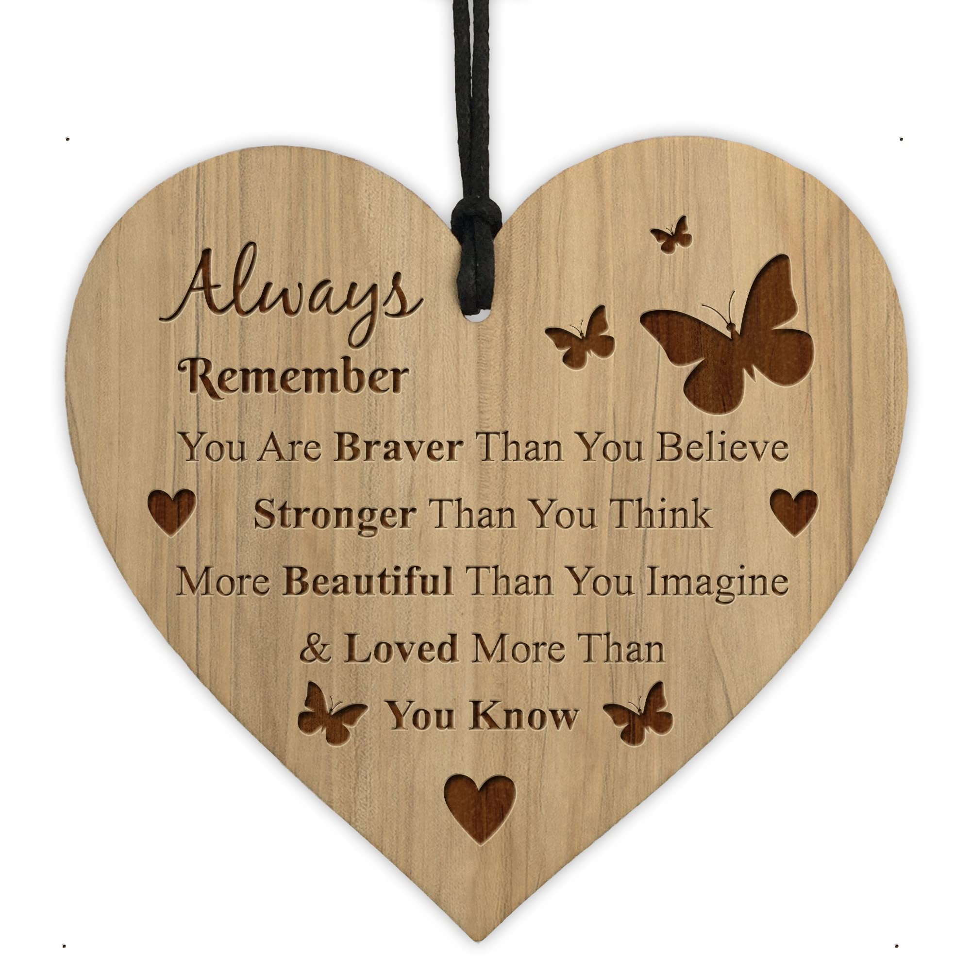 Red Ocean Braver Stronger Beautiful Wooden Plaque Friendship Gift For Birthday Christmas For Him Her