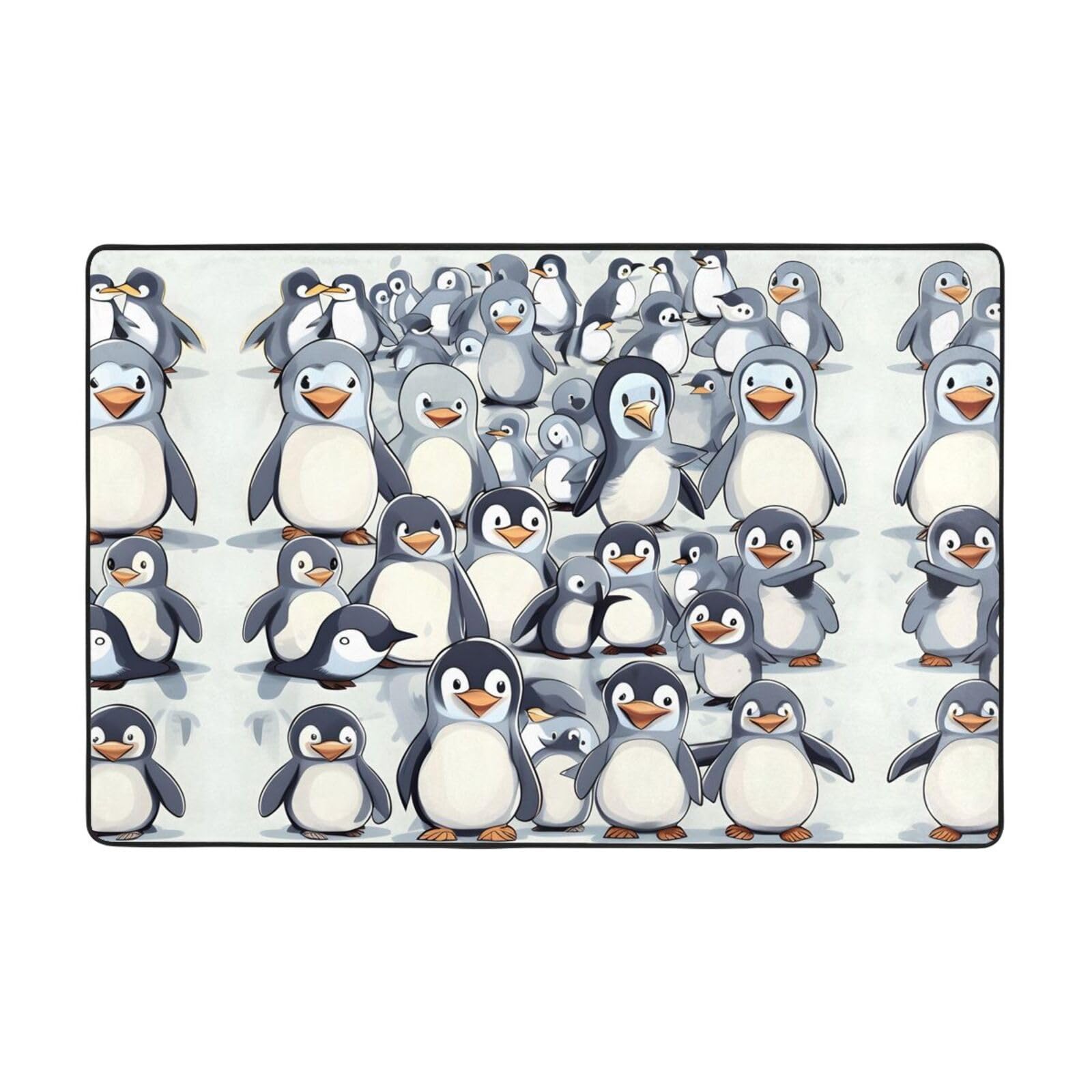 Tapis bébé pingouin doux pour chambre d'enfant et décoration salon