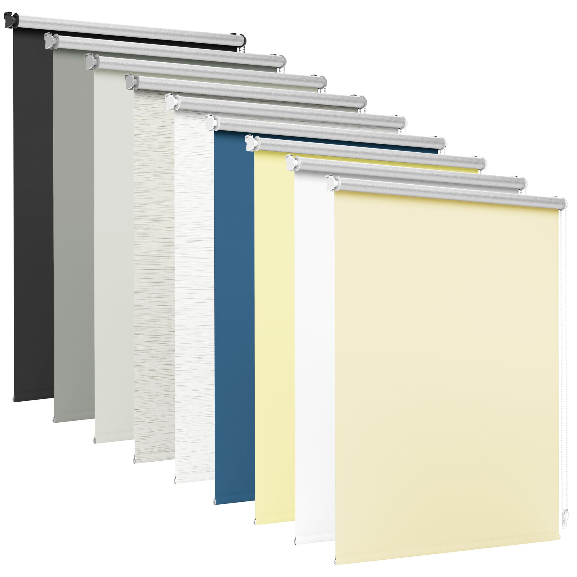 Jalousiescout Store Thermique sans perçage, Store á Fixation á la Pince avec revêtement Thermique, Store d'obscurcissement, Protection Solaire Protection visuelle, 60 x 220 cm, Blanc