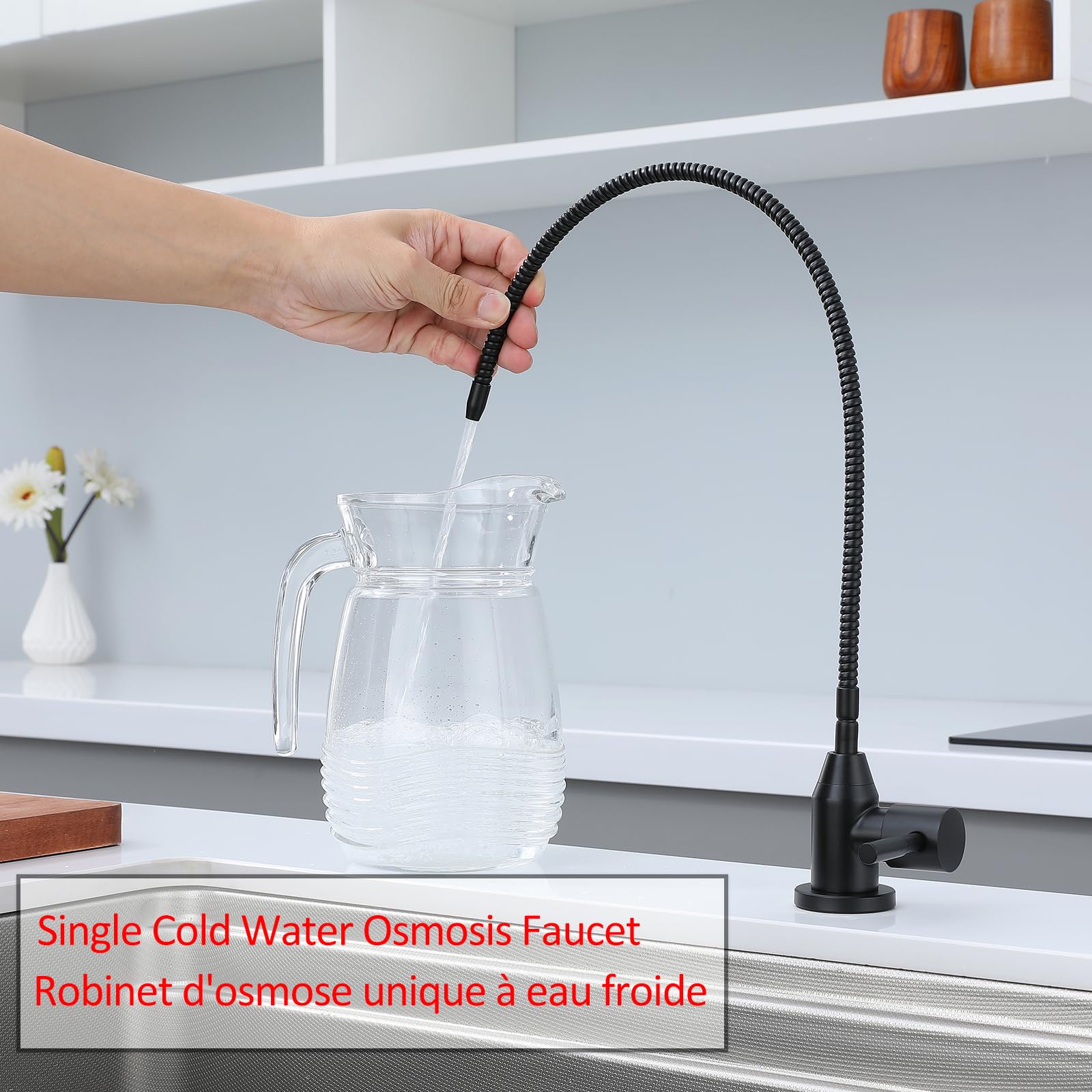 Robinet Osmoseur Eau Froide Uniquement Robinet d'eau Osmoseur 1 Voie Noir