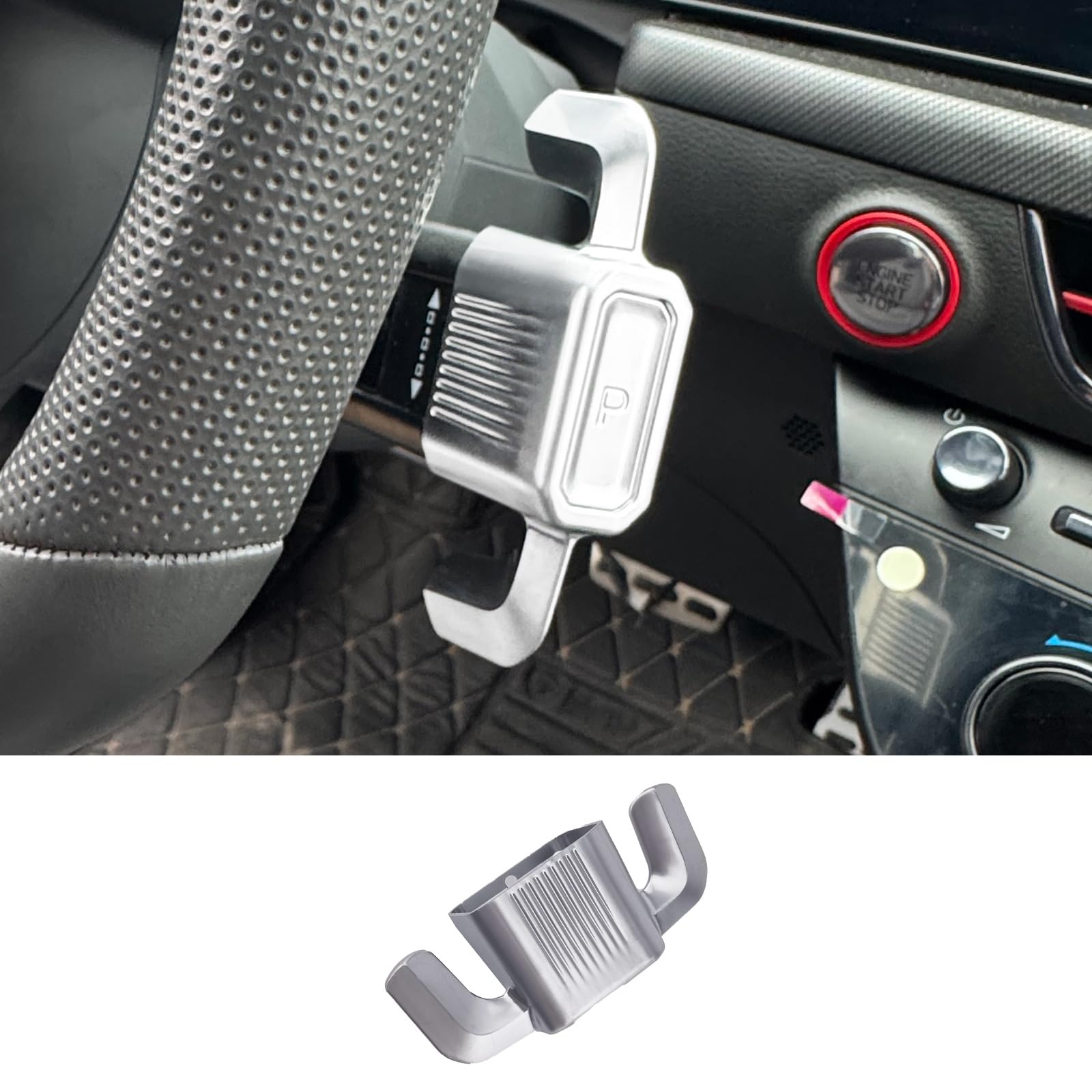 JUIVEEL ABS Car Gear Shift Lever Cover,Car Column Shift Knob Protection Cover Compatible with Hyundai Santa Fe 2024-2025,Tuson 2025,Kona 2024-2025,